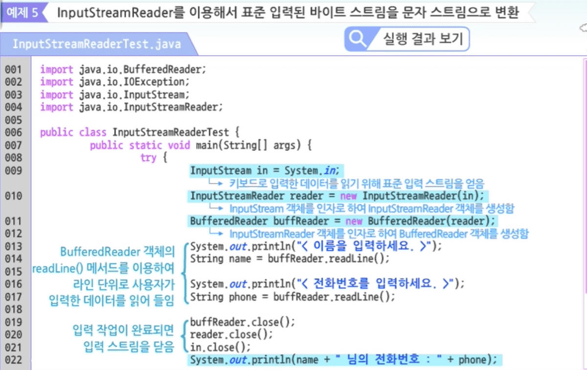 InputStreamReader 예시